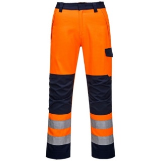 Portwest MV36 Hi Vis Orange / Navy MODAFLAME RIS Trousers 300g